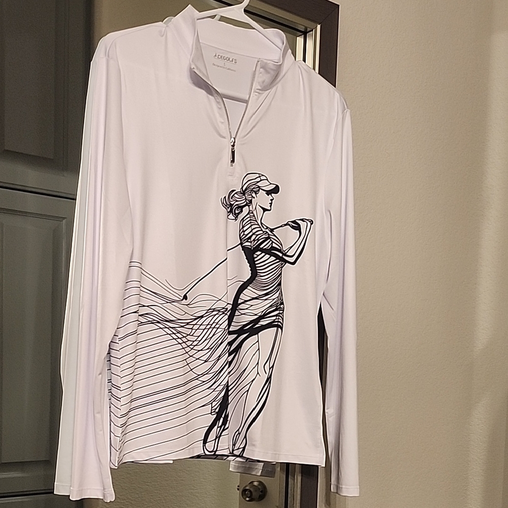 Ladies White Graphic Top